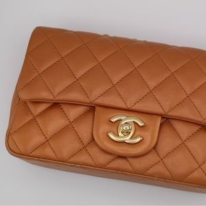 SOLD Chanel Classic flap mini in a metallic orange vintage (more photos)